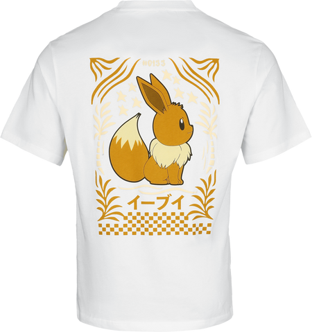 T-Shirt Manches courtes Gaming de Pokémon - Évoli - S à XXL - pour Homme - blanc - Pokémon - View 2