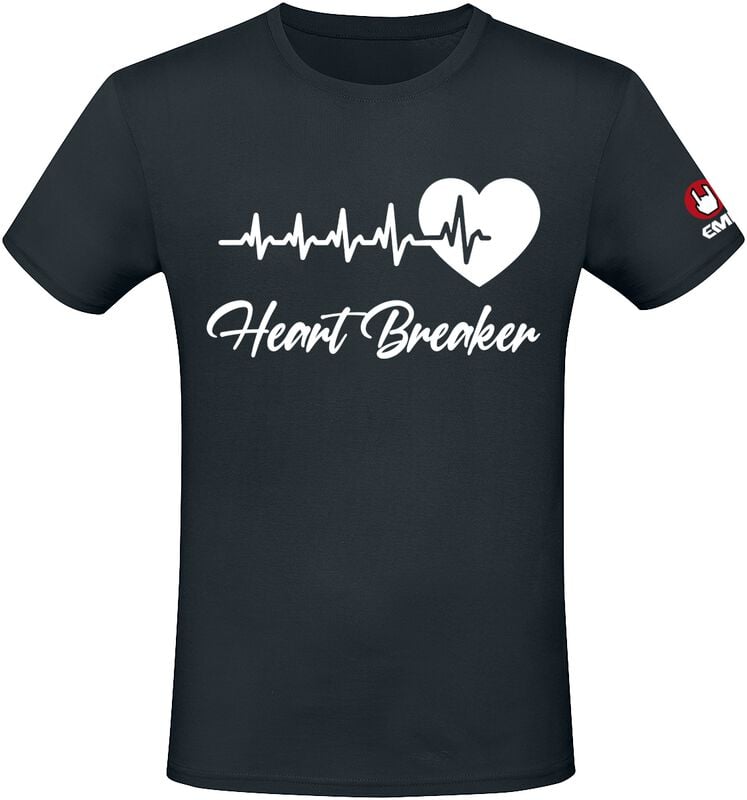 T-Shirt Manches courtes Fun de Slogans - Heart Breaker - M à 3XL - pour Homme - noir - Slogans