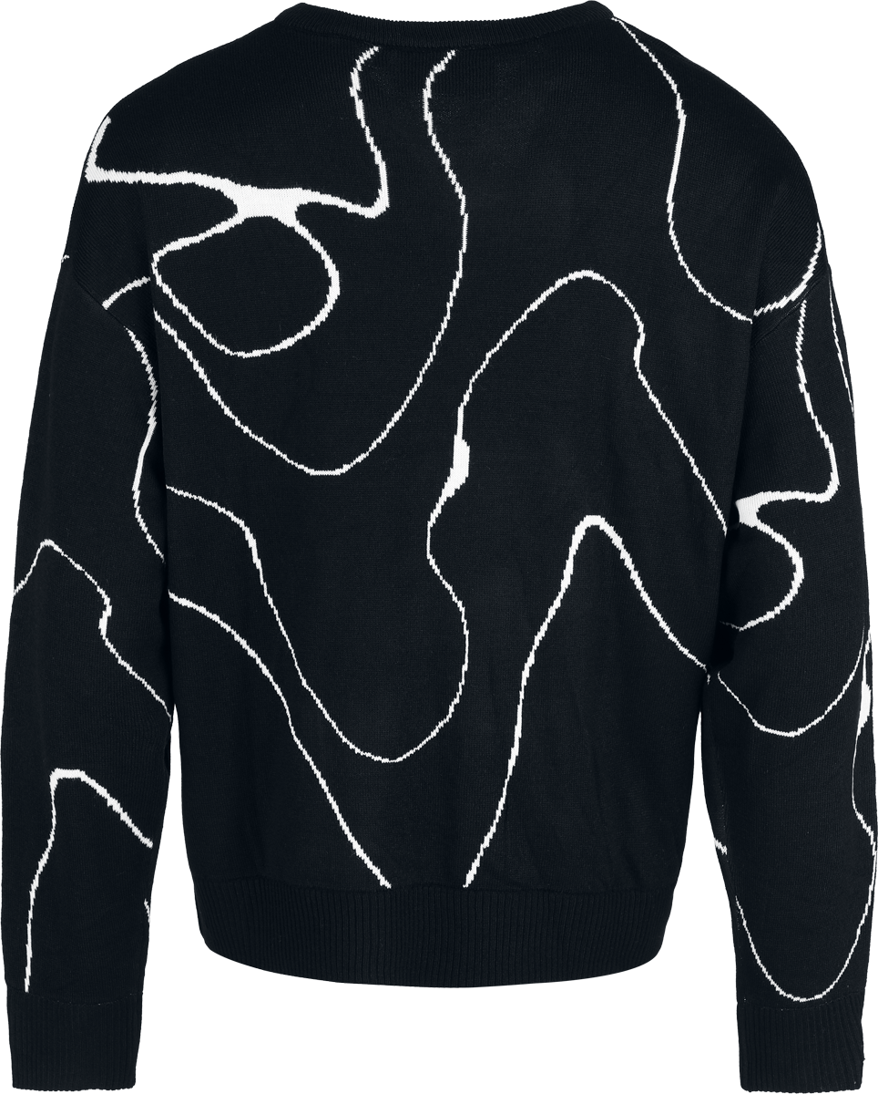 Pull tricoté Gothic de Black Blood by Gothicana - Bloodsworn to Tepes - S à XXL - pour Homme - noir/blanc - Black Blood by Gothicana - View 2