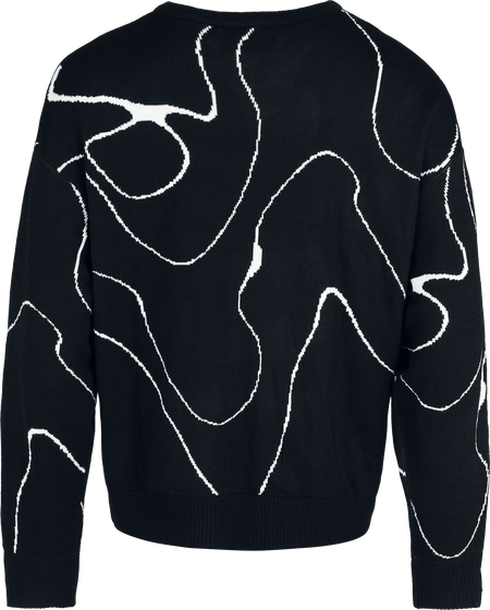 Pull tricoté Gothic de Black Blood by Gothicana - Bloodsworn to Tepes - S à XXL - pour Homme - noir/blanc - Black Blood by Gothicana - View 2