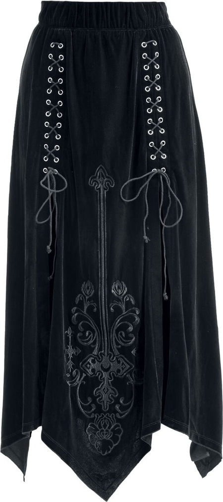 Jupe longue Gothic de Gothicana by EMP - Countess Bathory - S à XXL - pour Femme - noir - Gothicana by EMP