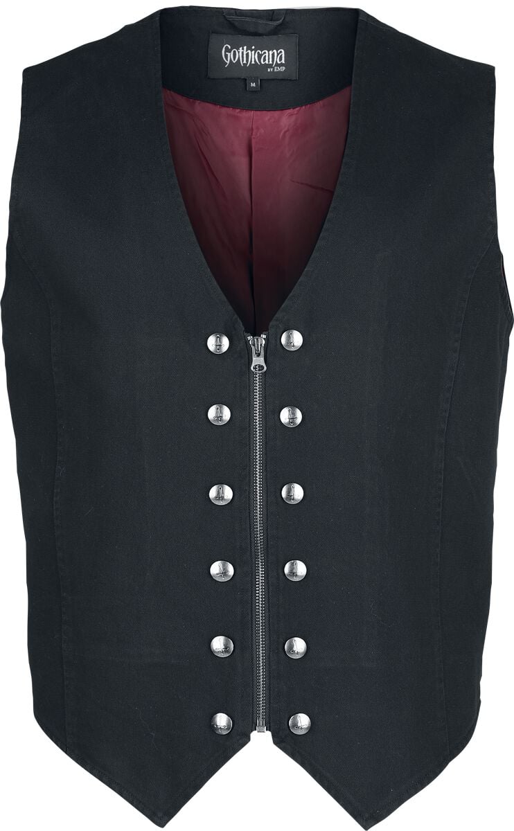 Veste Sans Manches Gothic de Gothicana by EMP - Countess Bathory - S à XXL - pour Homme - noir - Gothicana by EMP