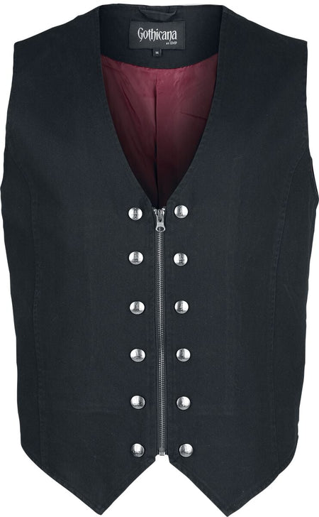 Veste Sans Manches Gothic de Gothicana by EMP - Countess Bathory - S à XXL - pour Homme - noir - Gothicana by EMP