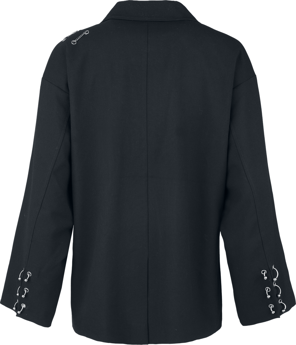 Blazer Gothic de Gothicana by EMP - Eternal Allure Oversize-Blazer mit Ketten-Schnürung - S à XXL - pour Femme - noir - Gothicana by EMP - View 2