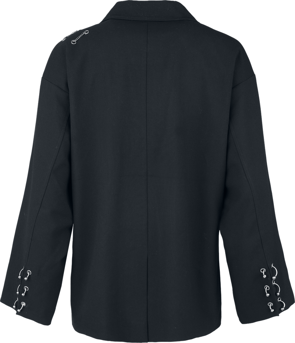 Blazer Gothic de Gothicana by EMP - Eternal Allure Oversize-Blazer mit Ketten-Schnürung - S à XXL - pour Femme - noir - Gothicana by EMP - View 2