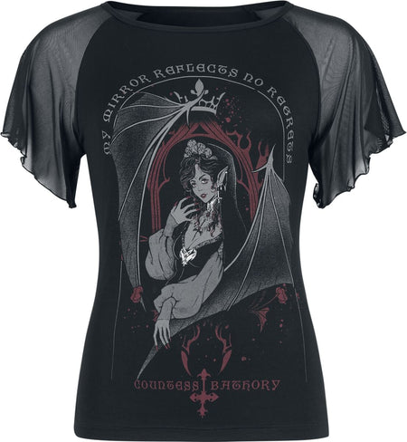 T-Shirt Manches courtes Gothic de Gothicana by EMP - Countess Bathory - S à XL - pour Femme - noir - Gothicana by EMP