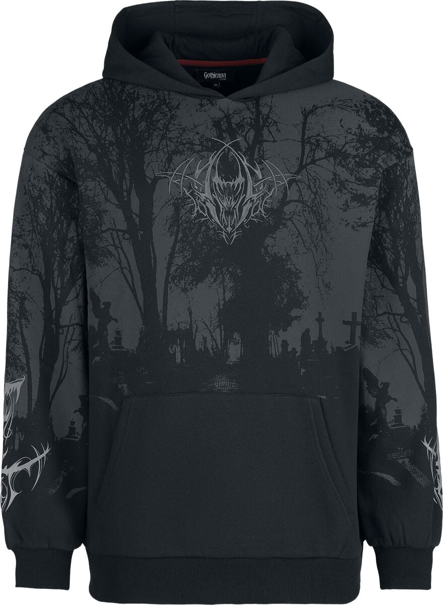 Sweat-shirt à capuche Gothic de Gothicana by EMP - Eternal Allure - S à XXL - pour Homme - noir - Gothicana by EMP