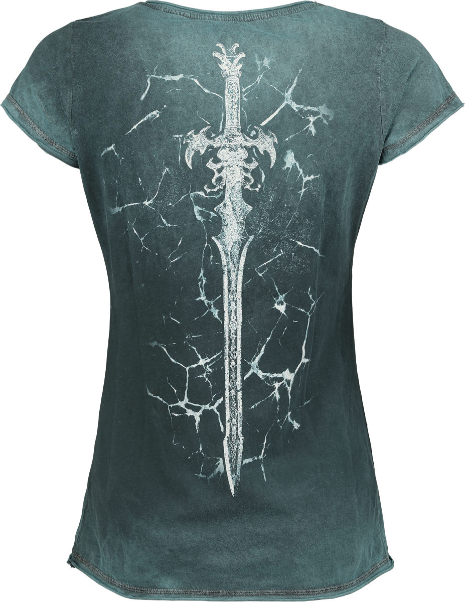 T-Shirt Manches courtes  de Bad Omens - Metal Logo - S à 4XL - pour Femme - pétrole - Bad Omens - View 2