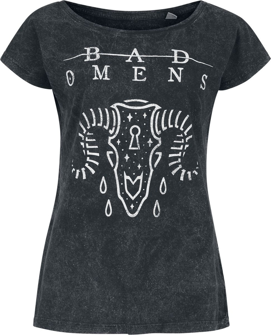 T-Shirt Manches courtes  de Bad Omens - Ram Skull - S à 4XL - pour Femme - noir - Bad Omens