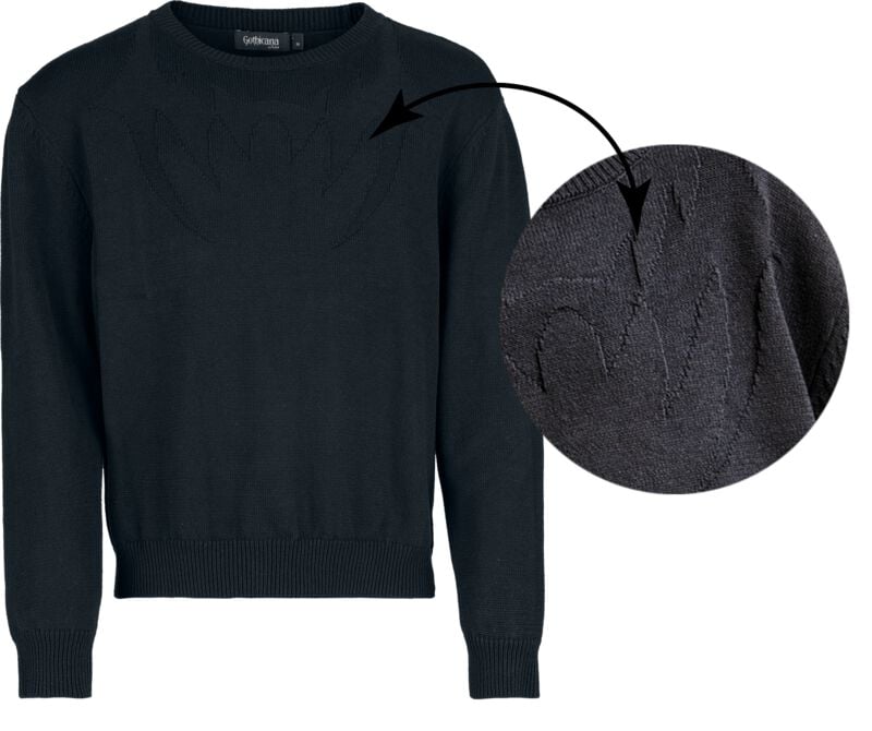 Pull tricoté Gothic de Gothicana by EMP - Velum Noctis - S à XXL - pour Homme - noir - Gothicana by EMP