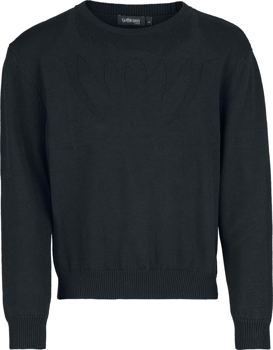 Pull tricoté Gothic de Gothicana by EMP - Velum Noctis - S à XXL - pour Homme - noir - Gothicana by EMP - View 2