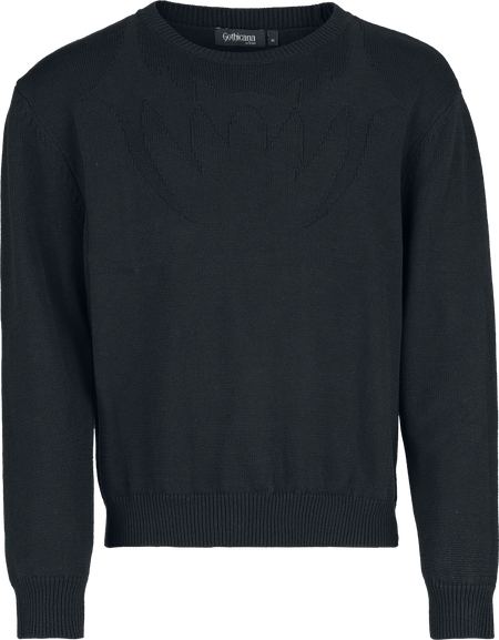 Pull tricoté Gothic de Gothicana by EMP - Velum Noctis - S à XXL - pour Homme - noir - Gothicana by EMP - View 2