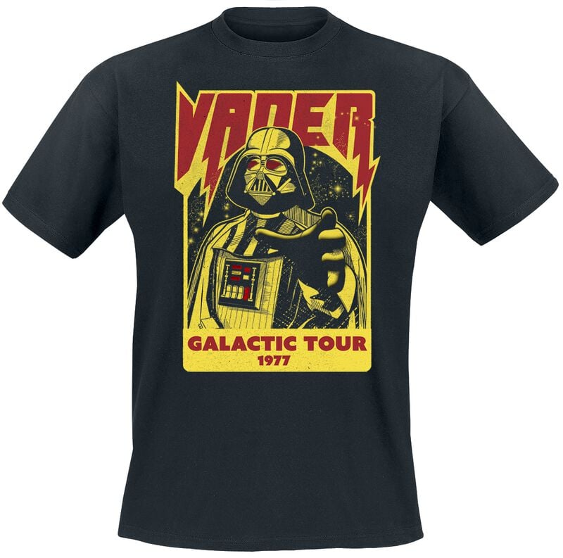 T-Shirt Manches courtes Disney de Star Wars - Dark Vador - Galactic Tour 1977 - M à XXL - pour Homme - noir - Star Wars