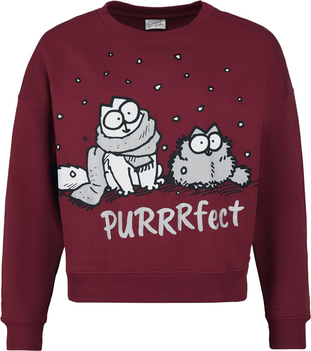 Pull De Noël  de Simon's Cat - Purrrfect - S à XXL - pour Femme - rouge - Simon's Cat