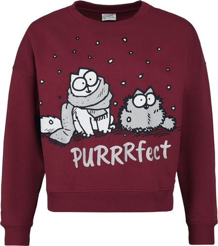 Pull De Noël  de Simon's Cat - Purrrfect - S à XXL - pour Femme - rouge - Simon's Cat
