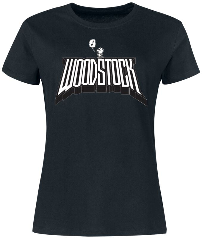T-Shirt Manches courtes  de Snoopy - Woodstock - Music - S à 3XL - pour Femme - noir - Snoopy