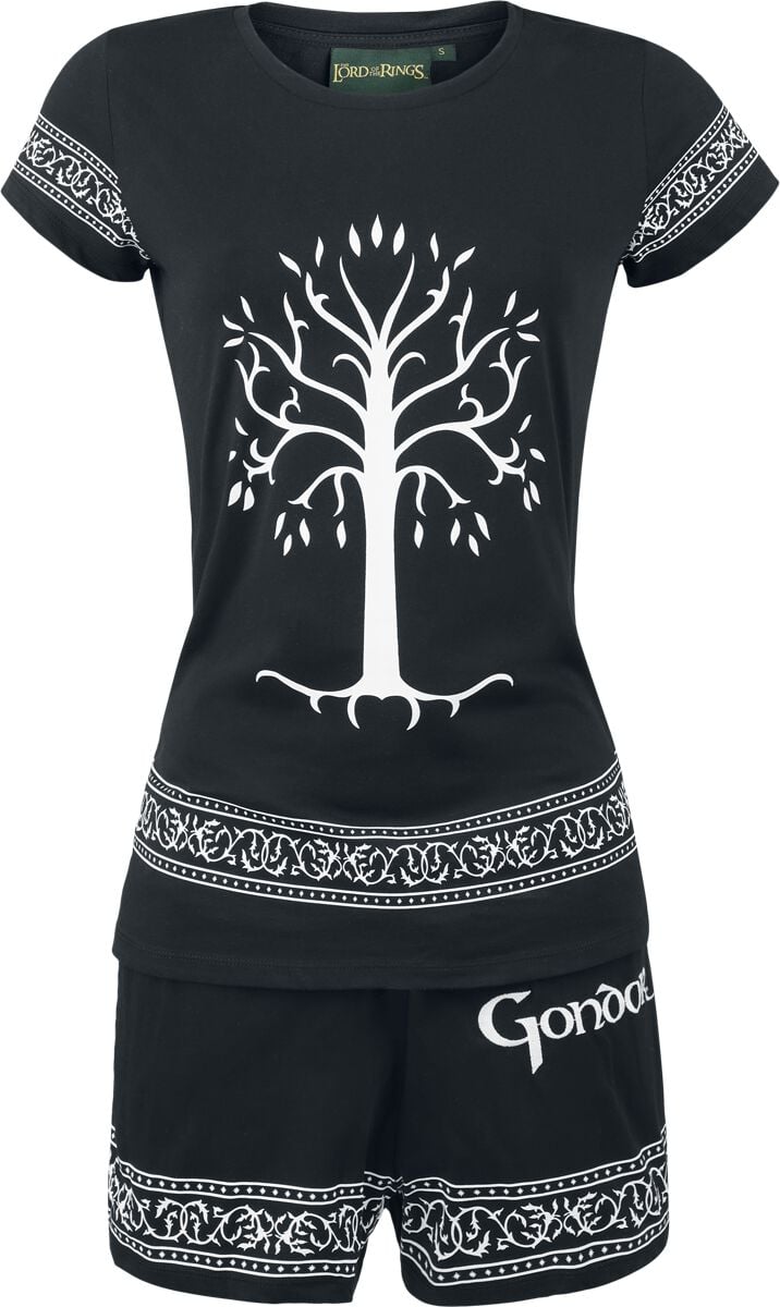 Pyjama  de Le Seigneur Des Anneaux - Arbre Du Gondor - S à 3XL - pour Femme - noir - Le Seigneur Des Anneaux