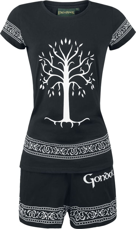 Pyjama  de Le Seigneur Des Anneaux - Arbre Du Gondor - S à 3XL - pour Femme - noir - Le Seigneur Des Anneaux