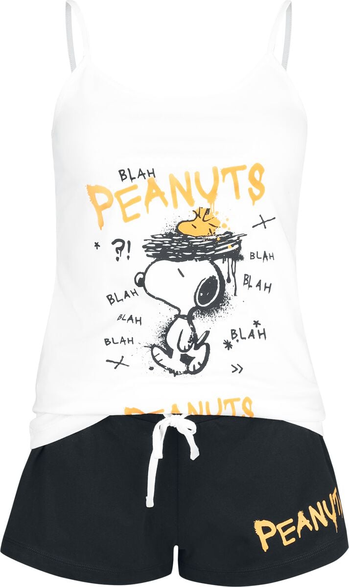 Pyjama  de Snoopy - S à 3XL - pour Femme - blanc/noir - Snoopy