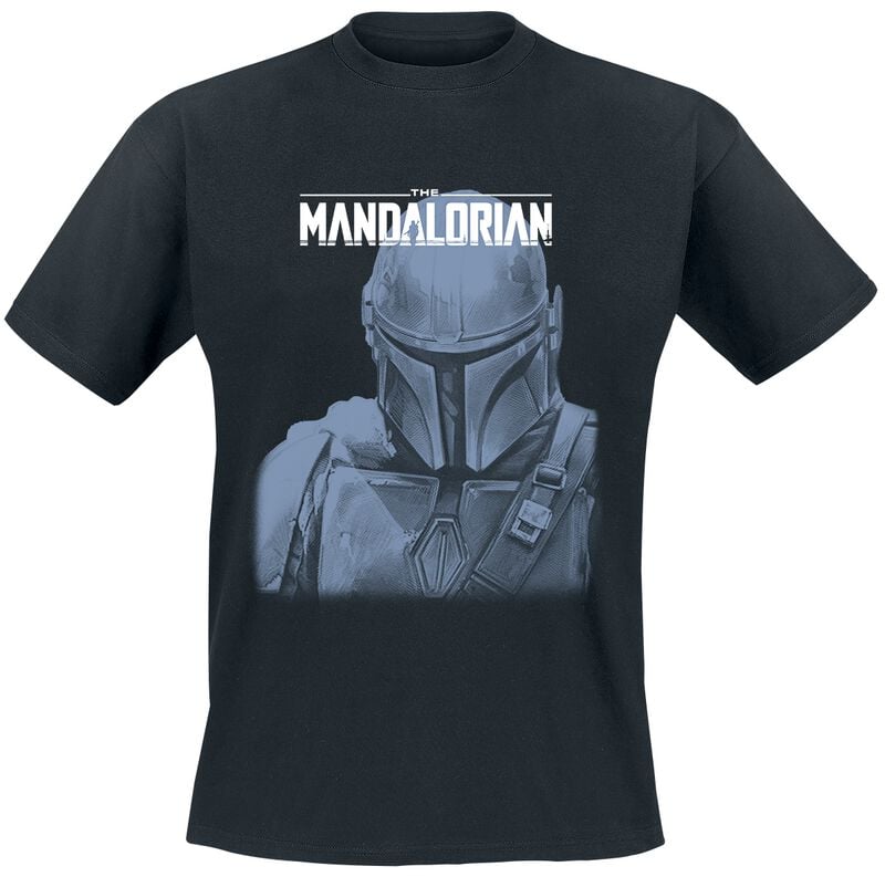 T-Shirt Manches courtes Disney de Star Wars - The Mandalorian - Mando Portrait - M à XXL - pour Homme - noir - Star Wars