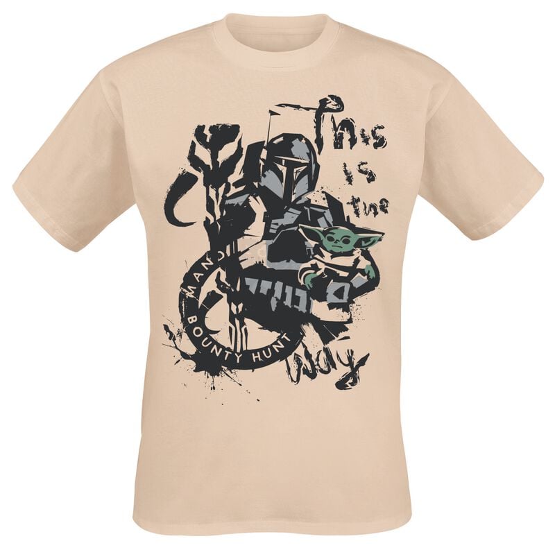 T-Shirt Manches courtes Disney de Star Wars - The Mandalorian - This Is The Way - Painted - M à XXL - pour Homme - sable - Star Wars