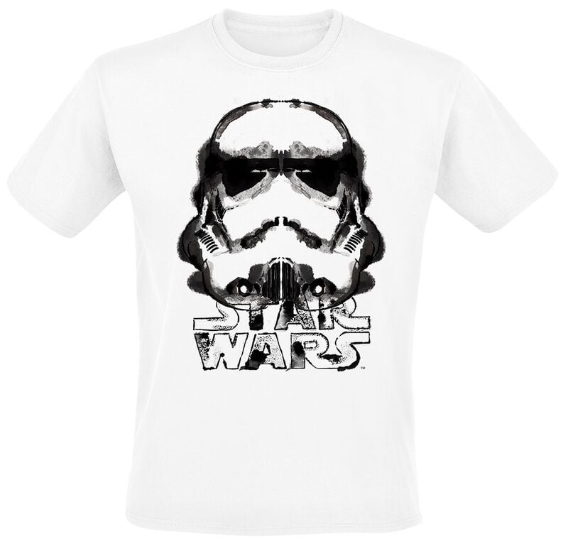 T-Shirt Manches courtes Disney de Star Wars - Stormtrooper - Ink Helmet - M à XXL - pour Homme - blanc - Star Wars