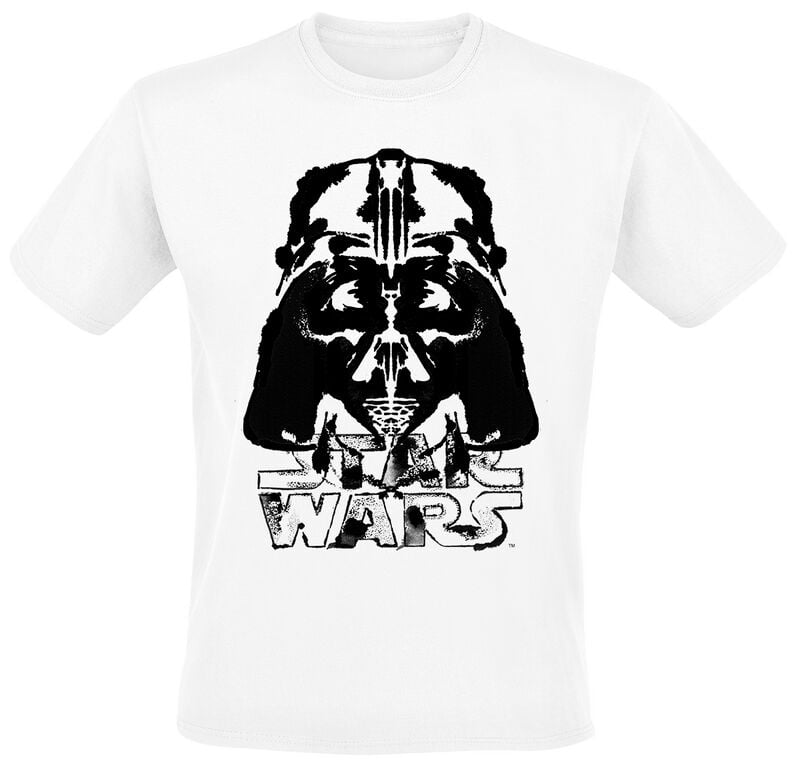 T-Shirt Manches courtes Disney de Star Wars - Darth Vader - Inked Helmet - M à XXL - pour Homme - blanc - Star Wars