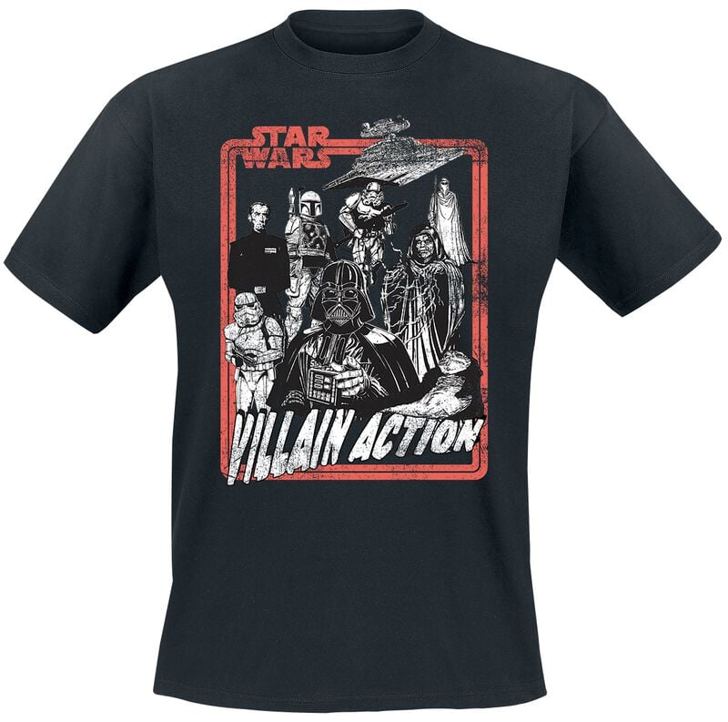 T-Shirt Manches courtes Disney de Star Wars - Villain Action - M à XXL - pour Homme - noir - Star Wars