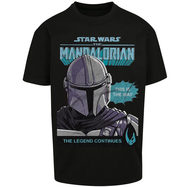 T-Shirt Oversize Disney de Star Wars - The Mandalorian - Mando Legend Continues - M à XXL - pour Homme - noir - Star Wars