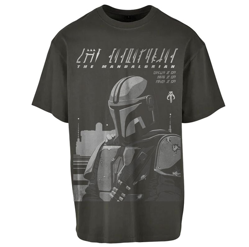 T-Shirt Oversize Disney de Star Wars - The Mandalorian - Mando - M à XXL - pour Homme - gris - Star Wars