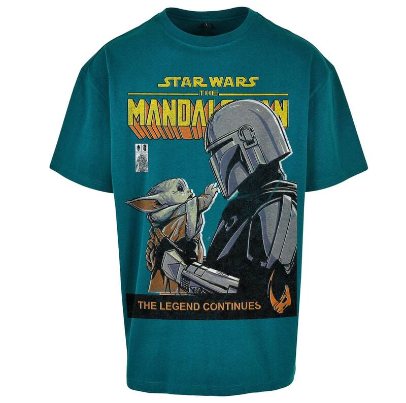 T-Shirt Oversize Disney de Star Wars - Le Mandalorian - Mando & Grogu - M à XXL - pour Homme - vert - Star Wars