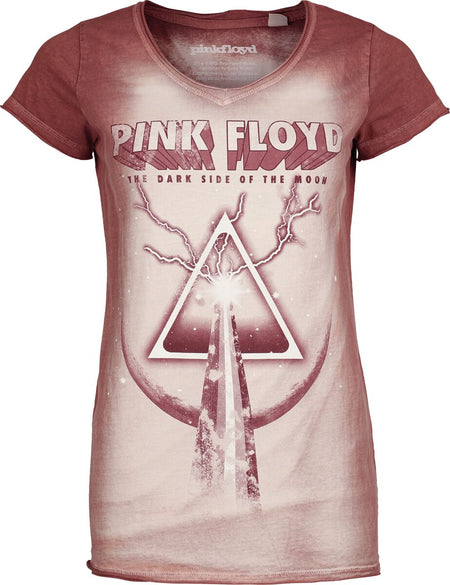 T-Shirt Manches courtes  de Pink Floyd - Dark Side - S à 4XL - pour Femme - rouge/blanc - Pink Floyd
