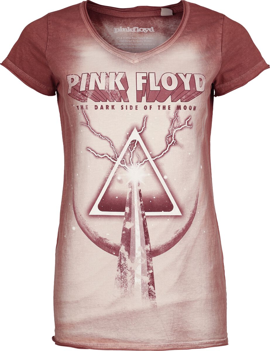 T-Shirt Manches courtes  de Pink Floyd - Dark Side - S à 4XL - pour Femme - rouge/blanc - Pink Floyd
