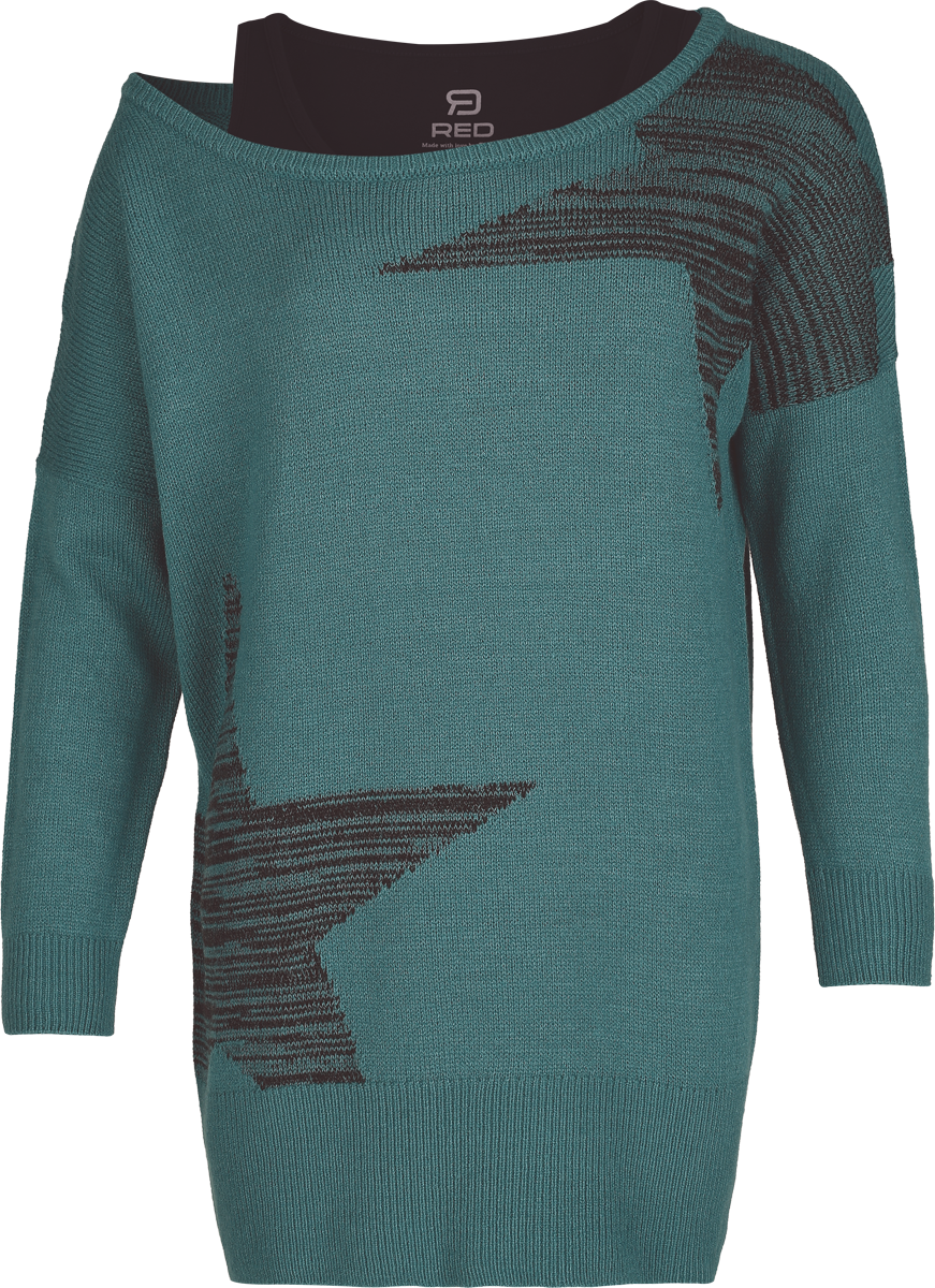 Pull tricoté  de RED by EMP - S à XXL - pour Femme - turquoise - RED by EMP - View 2