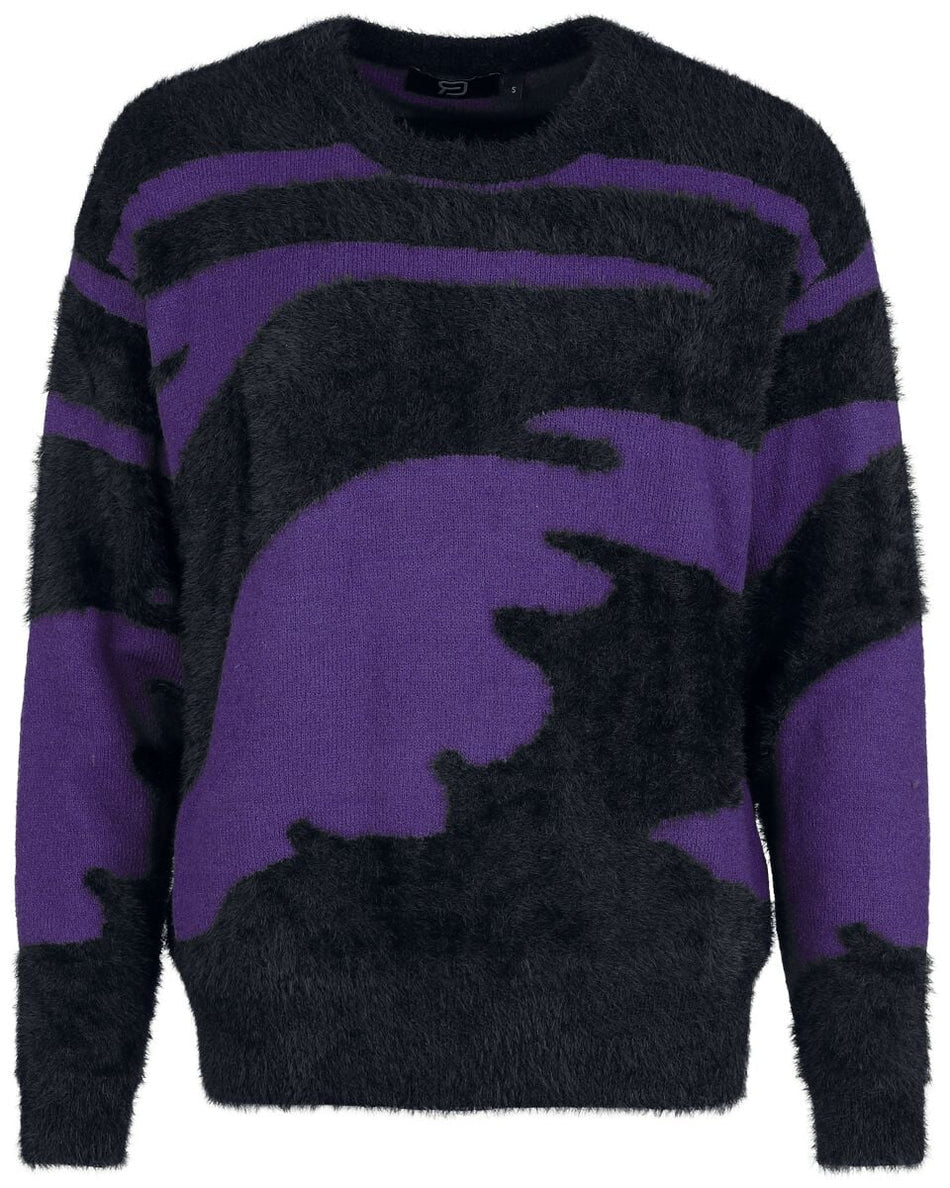 Pull tricoté  de RED by EMP - S à XXL - pour Femme - noir/lilas - RED by EMP