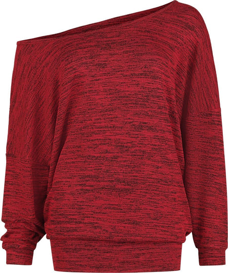 Pull tricoté  de RED by EMP - Pull Col Large Oversize Melange - S à XXL - pour Femme - bordeaux - RED by EMP