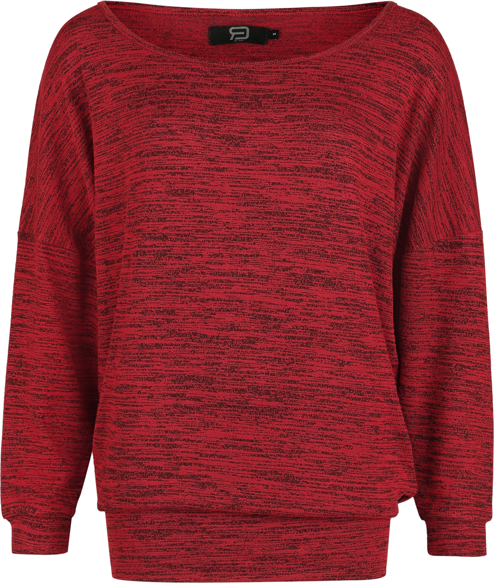 Pull tricoté  de RED by EMP - Pull Col Large Oversize Melange - S à XXL - pour Femme - bordeaux - RED by EMP - View 2