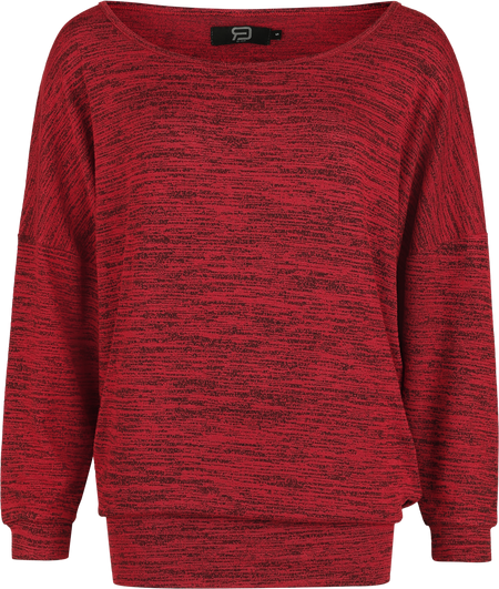 Pull tricoté  de RED by EMP - Pull Col Large Oversize Melange - S à XXL - pour Femme - bordeaux - RED by EMP - View 2