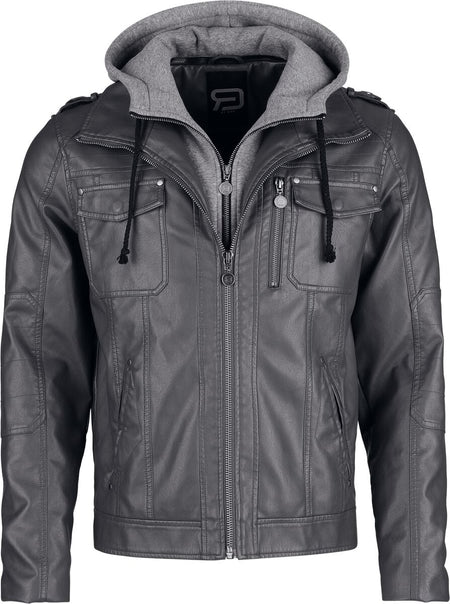 Veste en imitation cuir Rockabilly de RED by EMP - Good Riddance - S à XXL - pour Homme - gris - RED by EMP