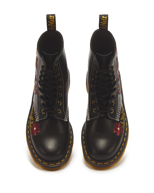 Bottes  de Dr. Martens - 1460 Pascal White Black Floral Mash Up Backhand - EU36 à EU39 - pour Femme - noir - Dr. Martens - View 2