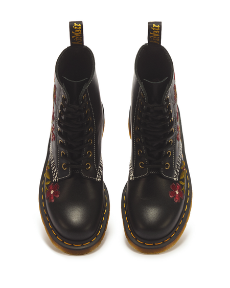 Bottes  de Dr. Martens - 1460 Pascal White Black Floral Mash Up Backhand - EU36 à EU39 - pour Femme - noir - Dr. Martens - View 2