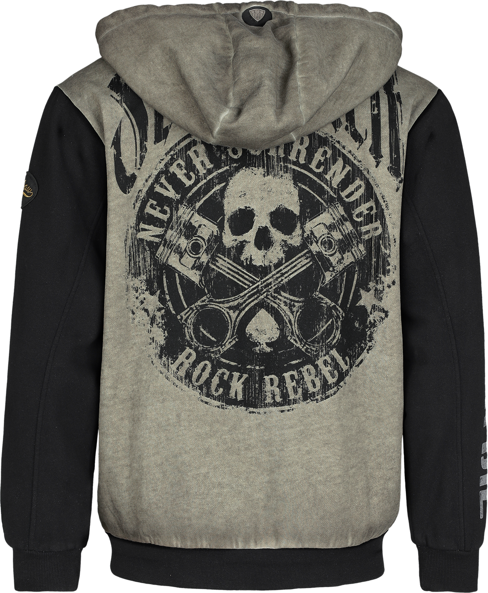 Sweat-shirt zippé à capuche  de Rock Rebel by EMP - Free Spirit Metal Pin - S à XXL - pour Homme - noir - Rock Rebel by EMP - View 2