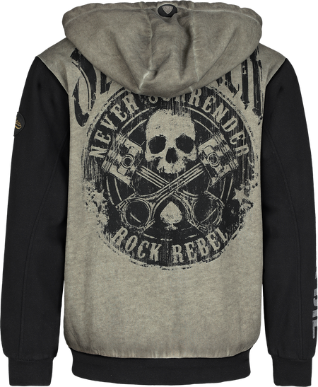 Sweat-shirt zippé à capuche  de Rock Rebel by EMP - Free Spirit Metal Pin - S à XXL - pour Homme - noir - Rock Rebel by EMP - View 2