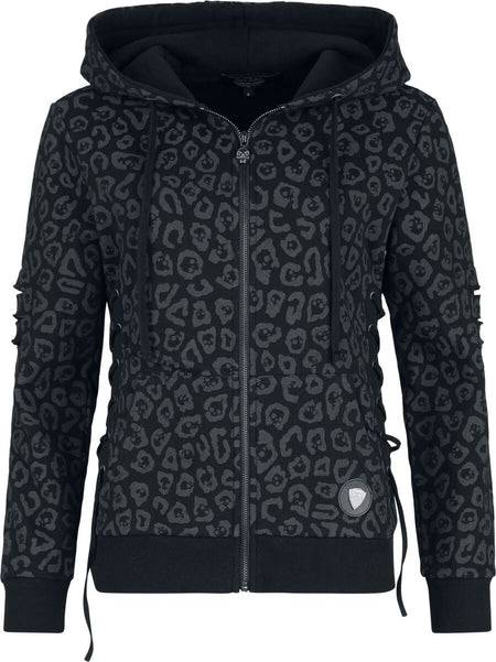 Sweat-shirt zippé à capuche  de Rock Rebel by EMP - Rebels & Reapers Metal Pin - S à XXL - pour Femme - noir - Rock Rebel by EMP