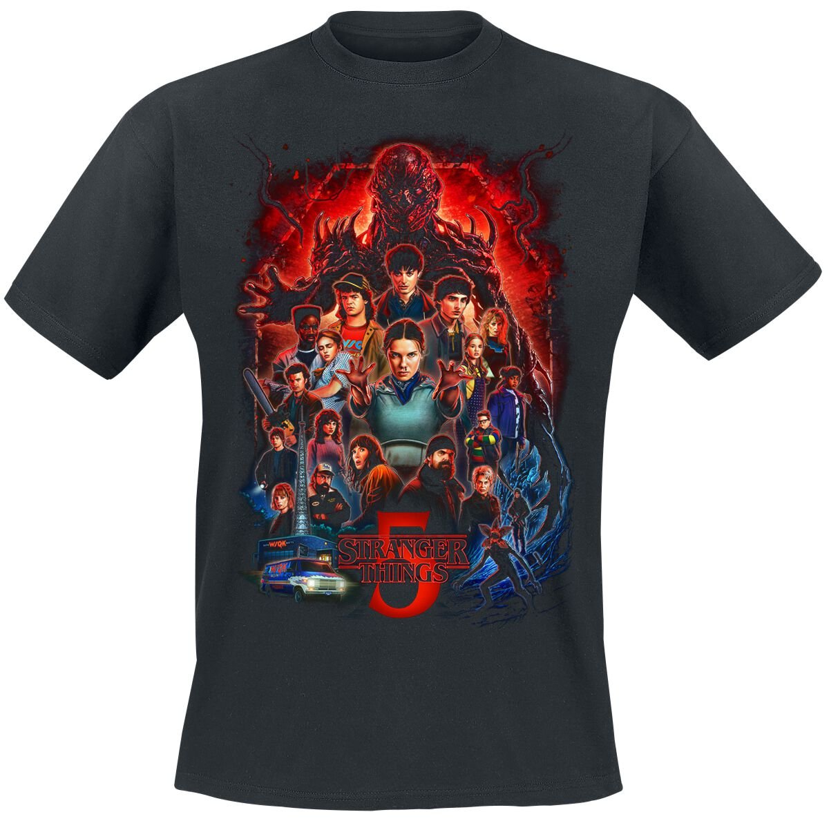 T-Shirt Manches courtes  de Stranger Things - Season 5 - Poster - S à 4XL - pour Homme - noir - Stranger Things