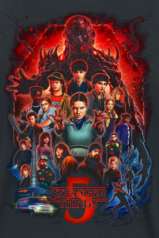 T-Shirt Manches courtes  de Stranger Things - Season 5 - Poster - S à 4XL - pour Homme - noir - Stranger Things - View 2