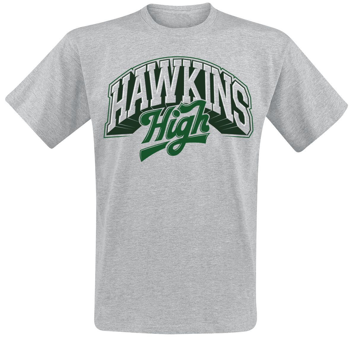 T-Shirt Manches courtes  de Stranger Things - Saison 5 - Hawkins High - S à 4XL - pour Homme - gris - Stranger Things