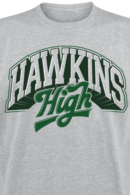 T-Shirt Manches courtes  de Stranger Things - Saison 5 - Hawkins High - S à 4XL - pour Homme - gris - Stranger Things - View 2