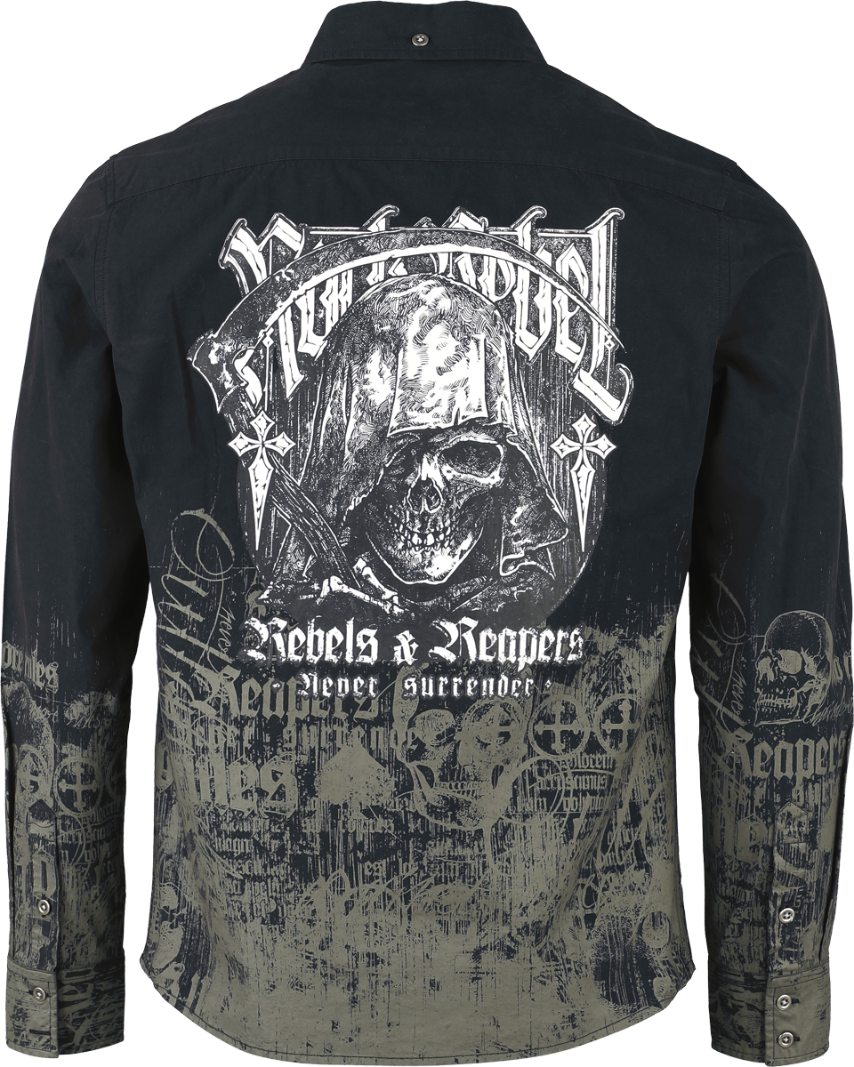 Chemise manches longues  de Rock Rebel by EMP - Rebels & Reapers - S à XXL - pour Homme - noir - Rock Rebel by EMP - View 2