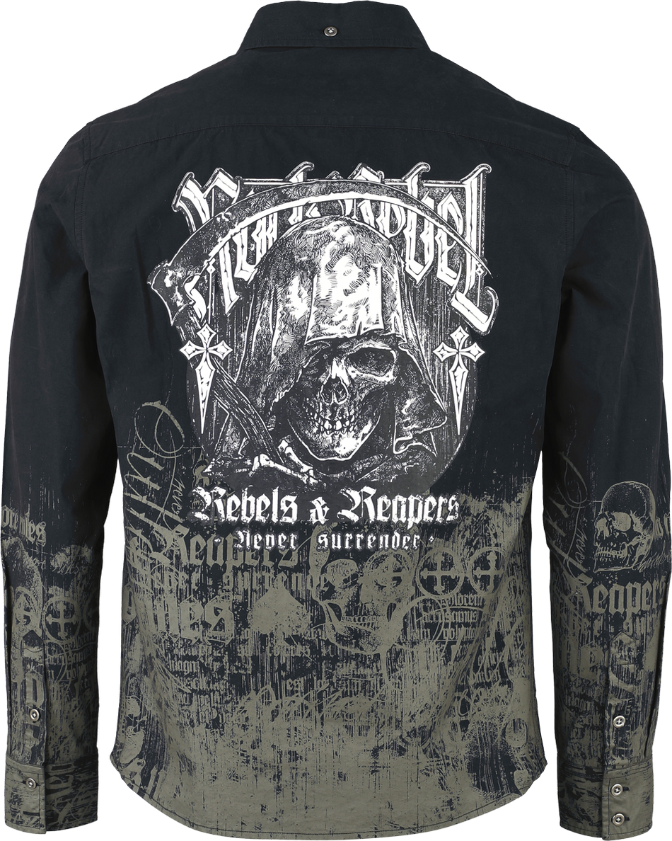 Chemise manches longues  de Rock Rebel by EMP - Rebels & Reapers - S à XXL - pour Homme - noir - Rock Rebel by EMP - View 2